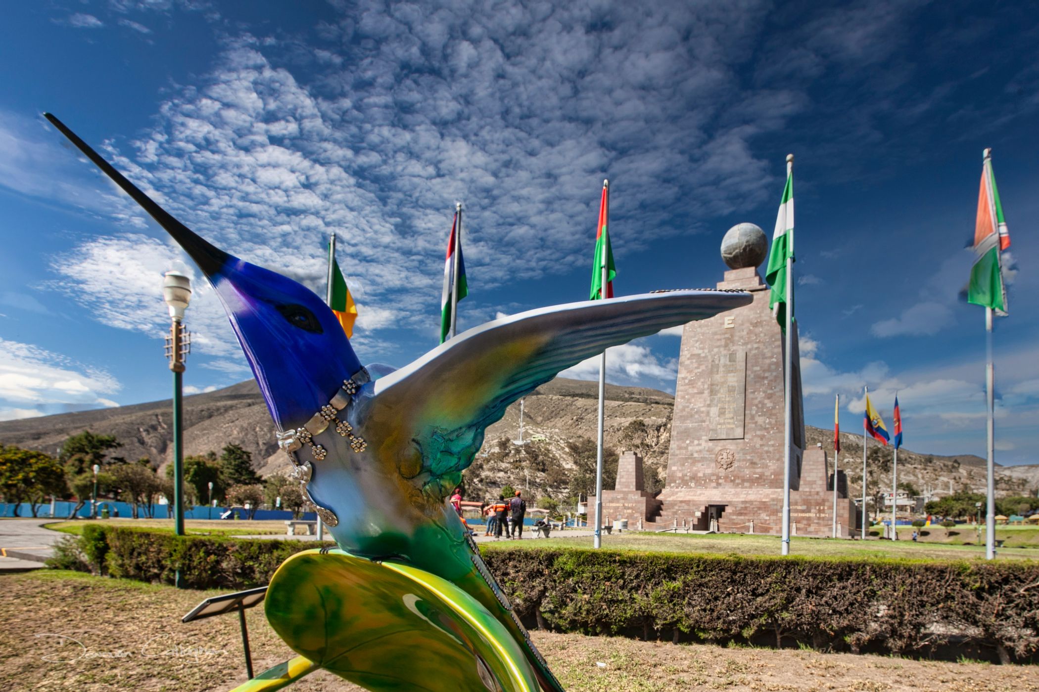 Hummingbird artwork Sculpture Equatorial Line, Quito, Ecuador