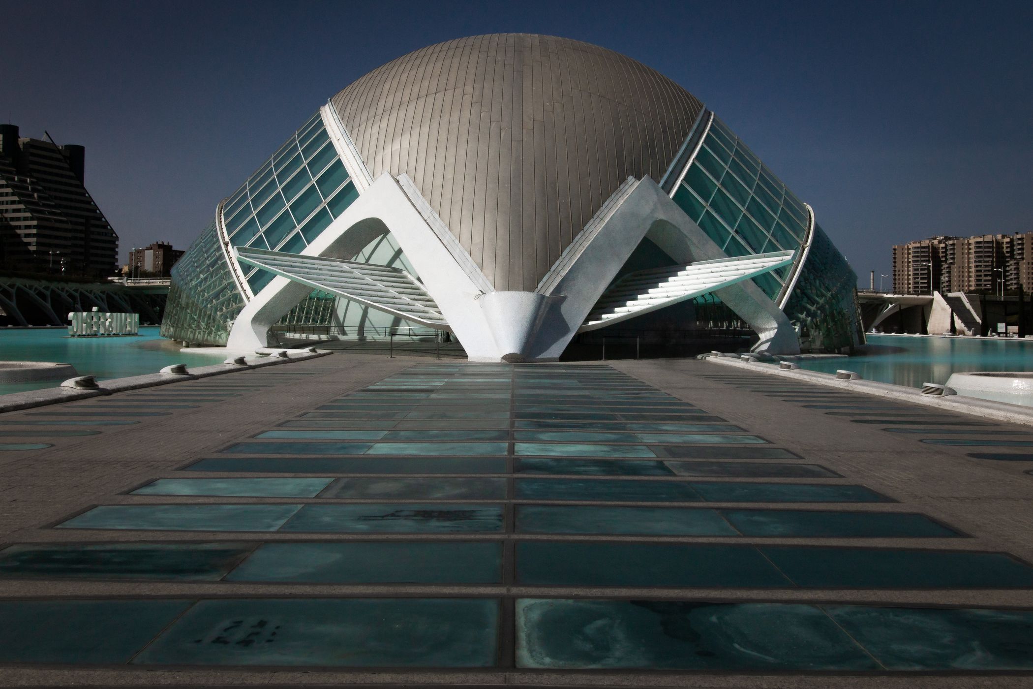 Front of L’Hemisfèric, Valencia, Spain