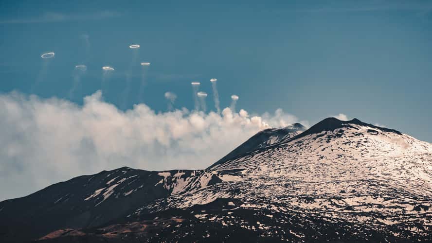 Mount Etnas Smoke Rings, Sicily