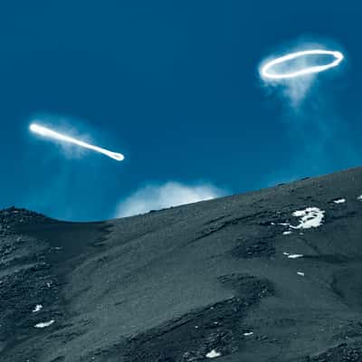 Mount Etnas Smoke Rings, Sicily, Italy