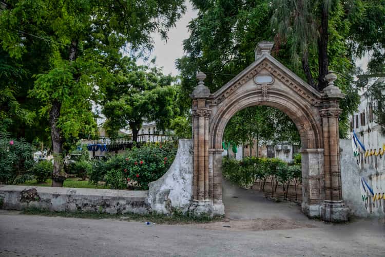 Old portugues arch old town of Stone Town, Zanzibar