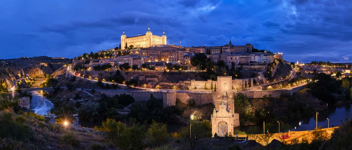 Panoramic view of Toledo and Alcazar de Toledo