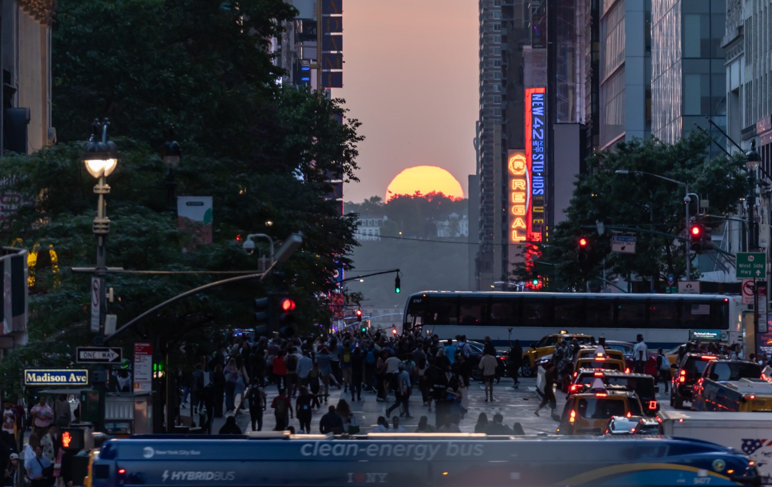 Park Avenue Viaduct for Manhattanhenge., USA