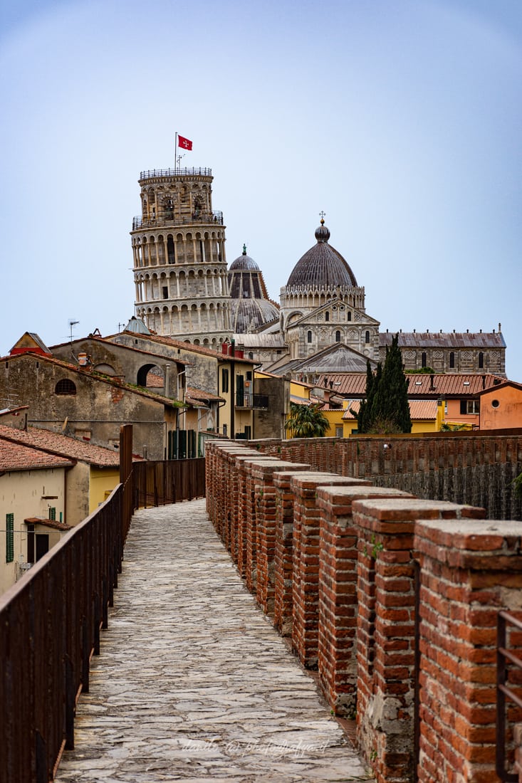 Pisa - Walkway at the heights of the ancient walls, Italy