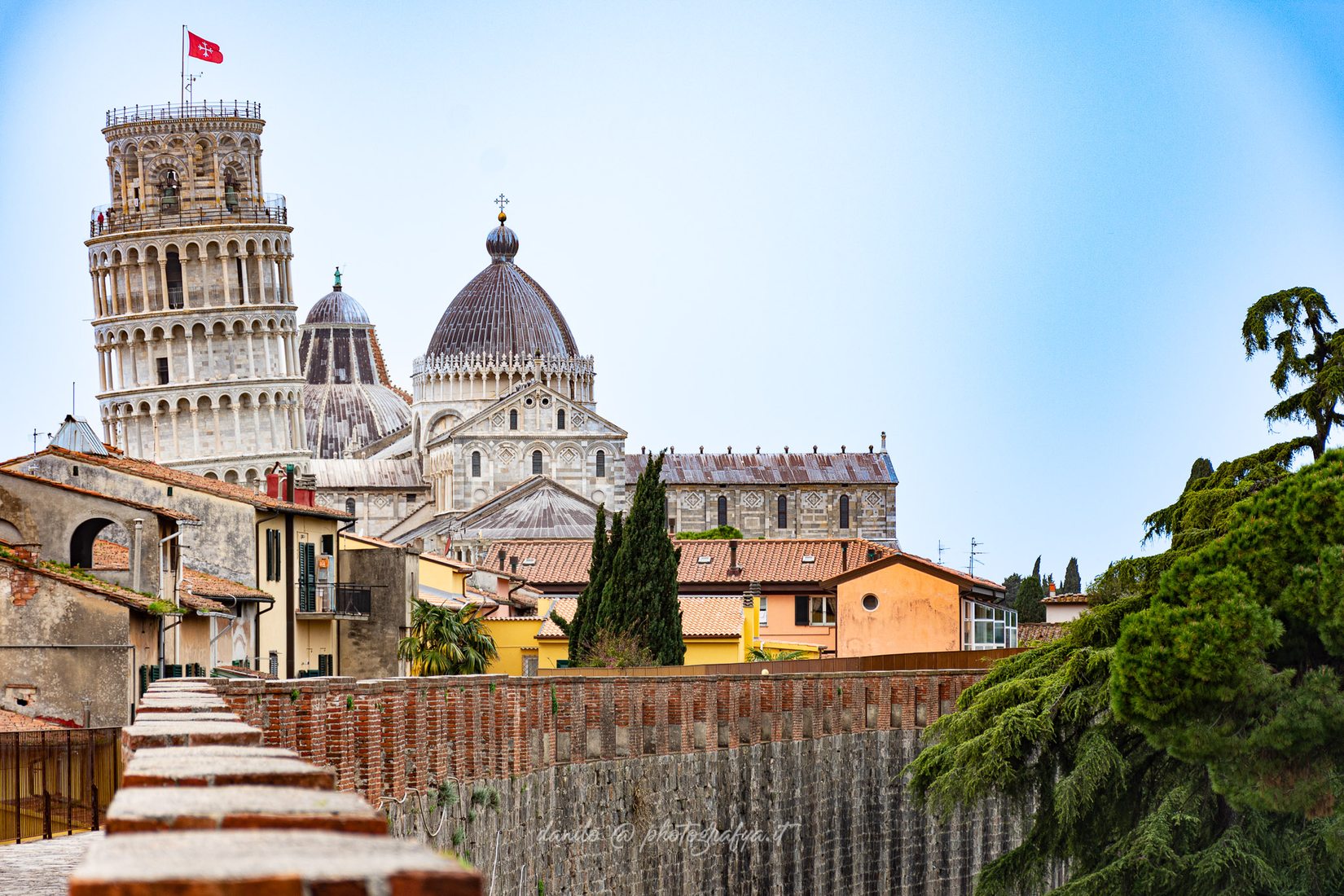 Pisa - Walkway at the heights of the ancient walls, Italy