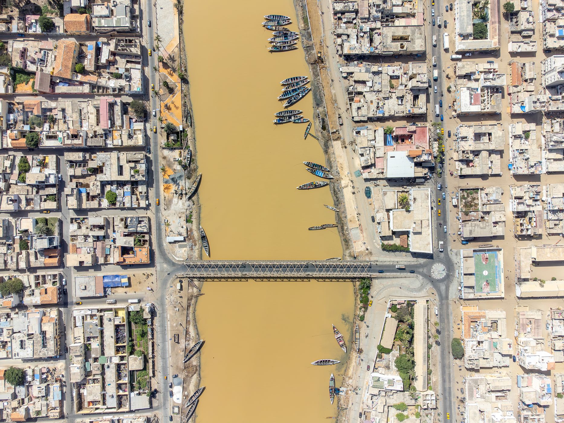 Saint Louis from the air, Senegal