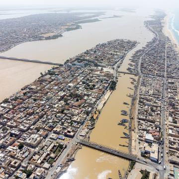 Saint Louis from the air, Senegal
