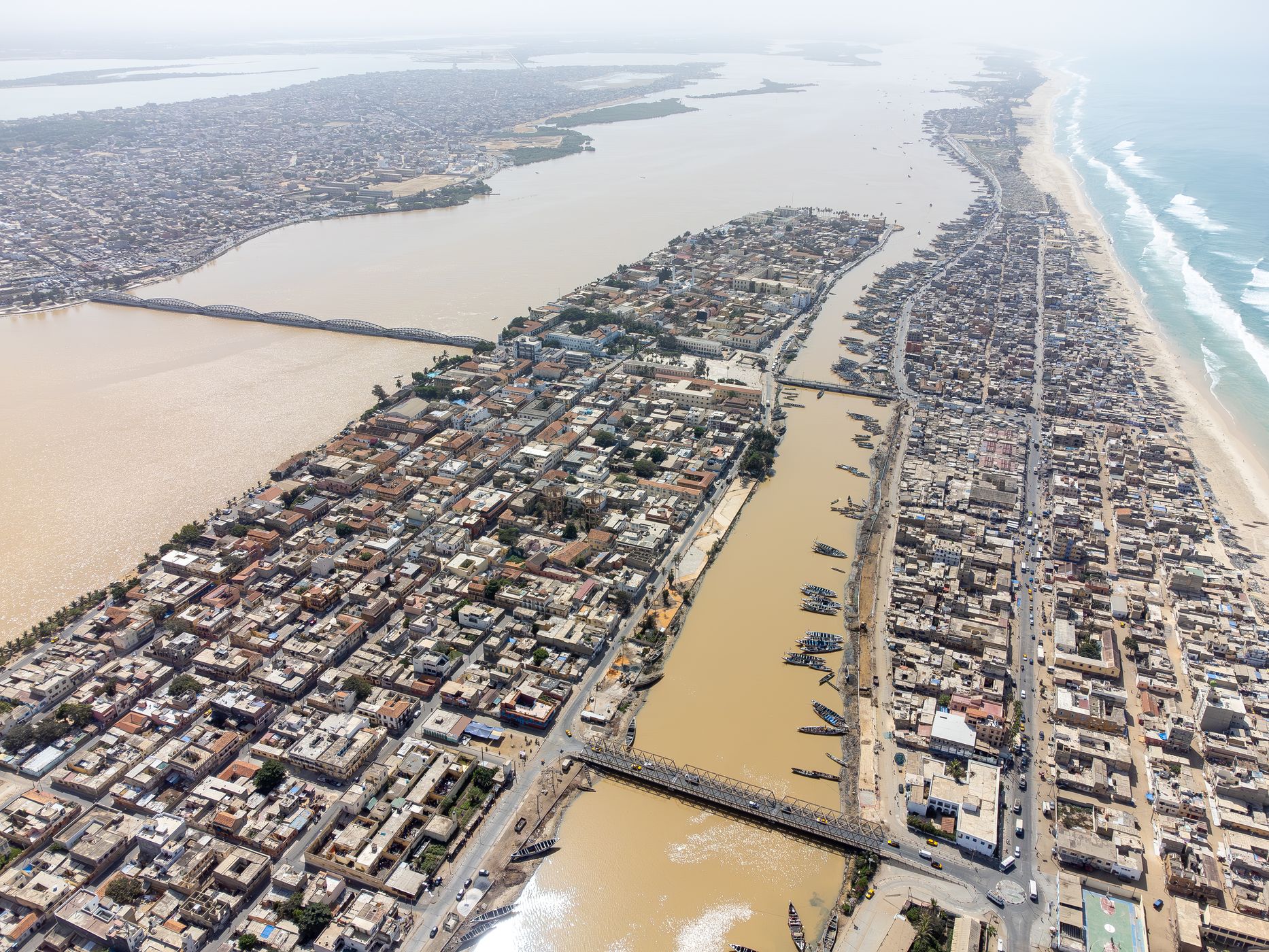 Saint Louis from the air, Senegal