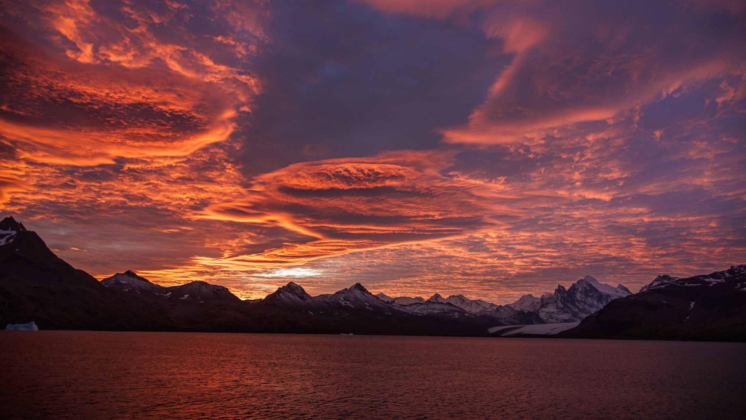 Sunrise in South Georgia, South Georgia and the South Sandwich Islands