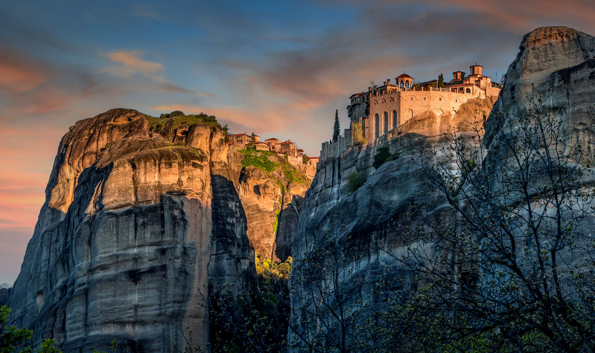 Sunrise view of Monastery, Greece