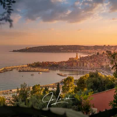 'Sunset Over the Bay of Menton', France