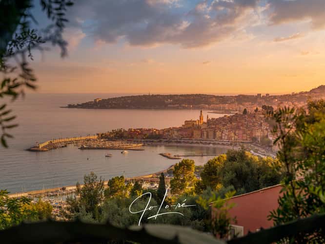 'Sunset Over the Bay of Menton'