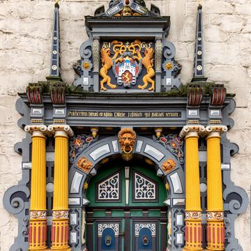 Town Hall Door of Hann. Münden, Germany