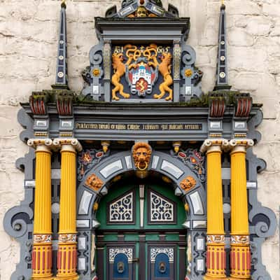 Town Hall Door of Hann. Münden, Germany