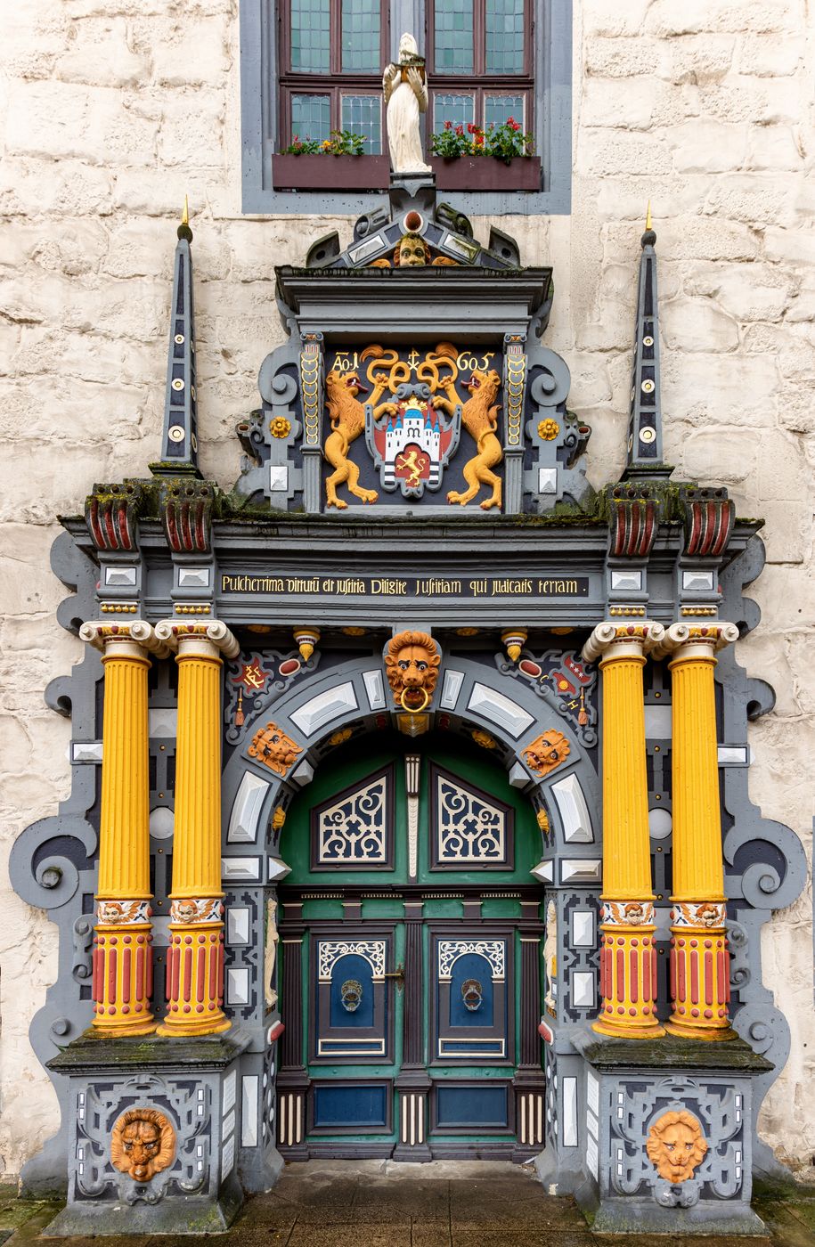 Town Hall Door of Hann. Münden, Germany