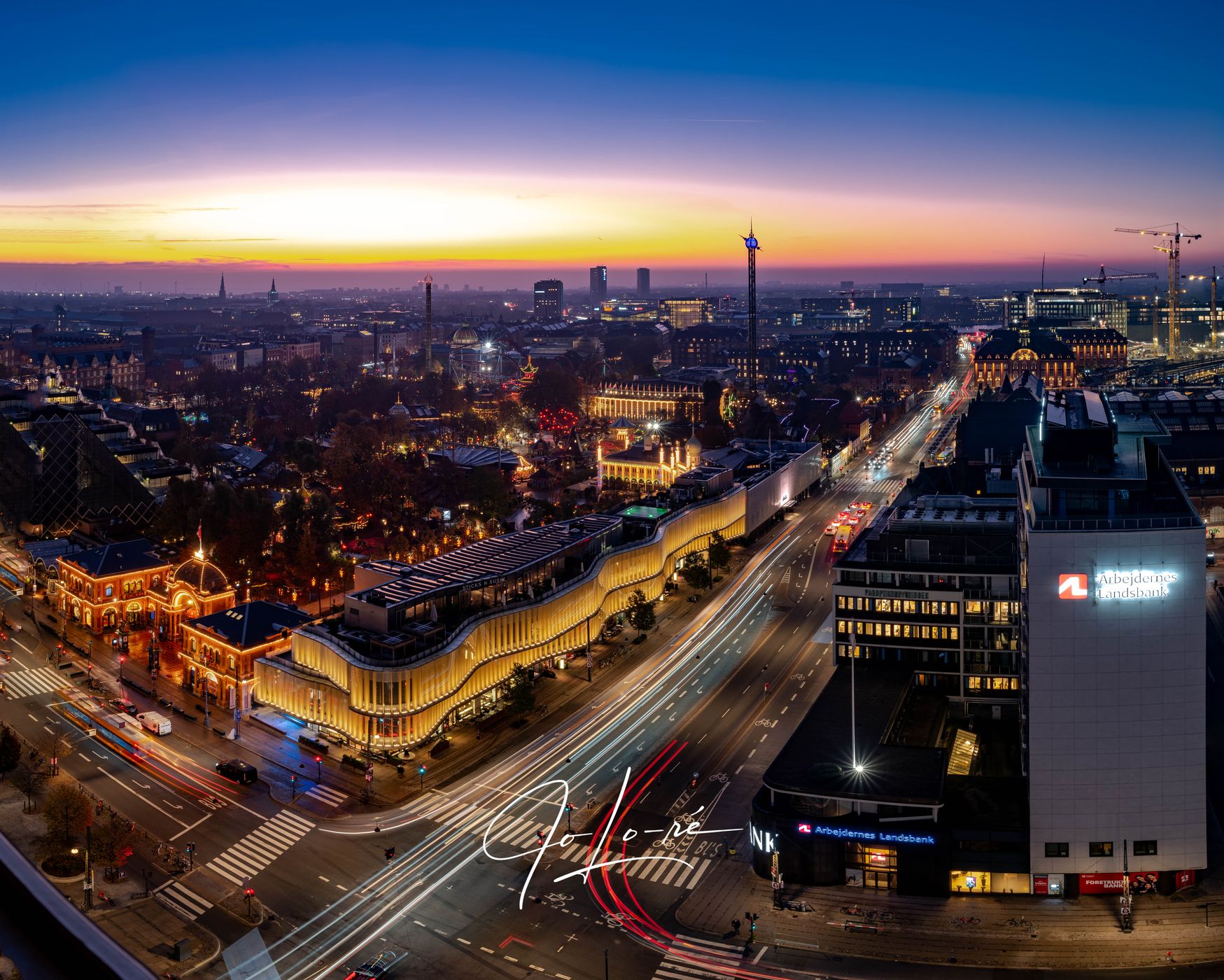 'Twilight Urban Overlook of Copenhagen', Denmark