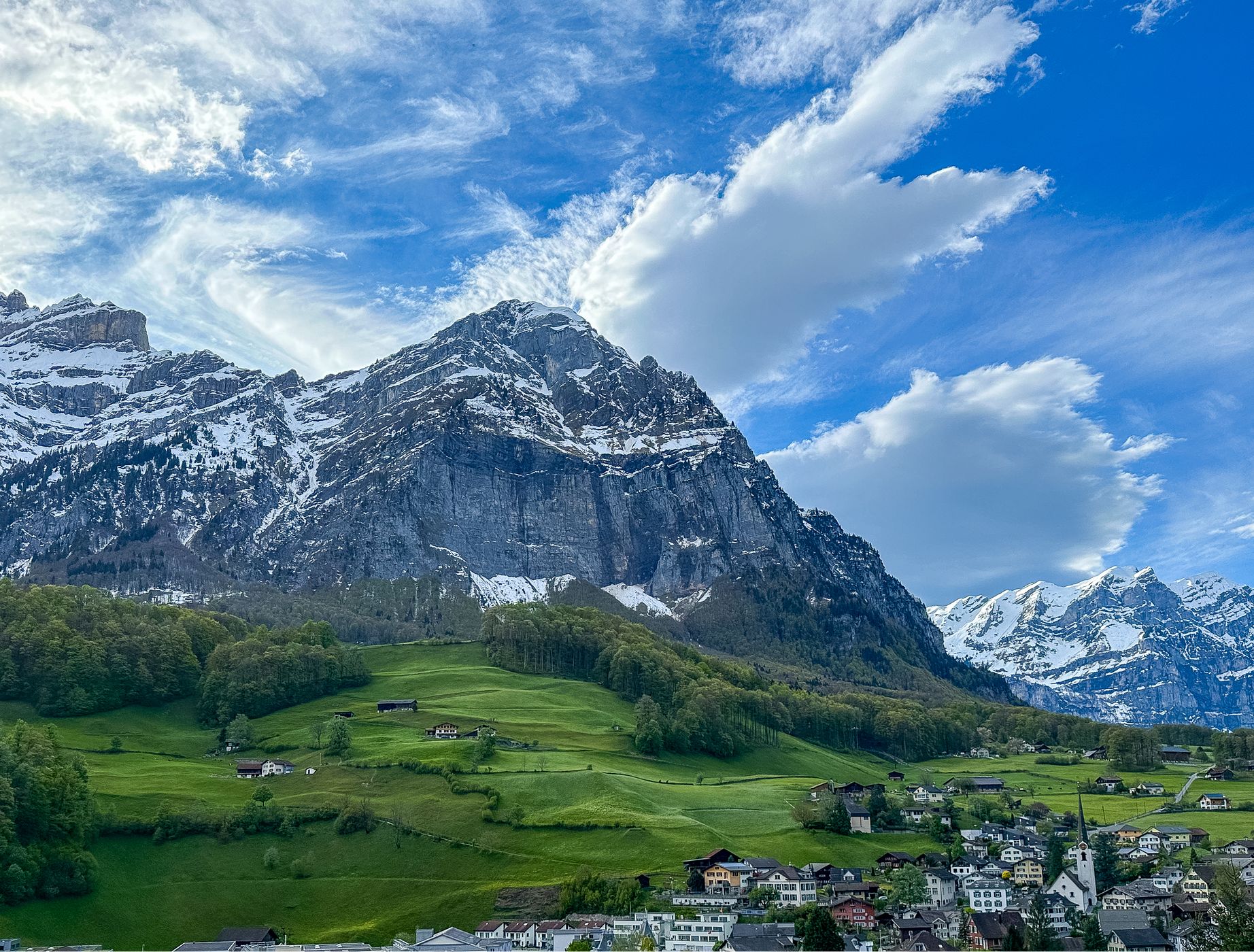 View on Mitlödi/GL, Switzerland