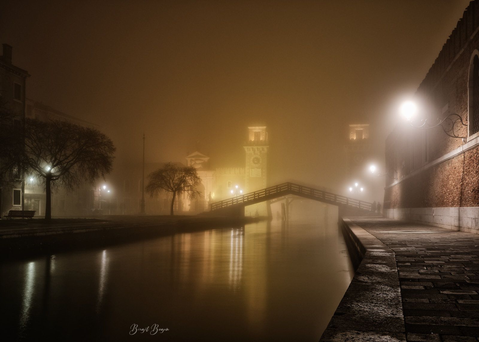 Arsenale by night, Venice, Italy