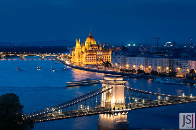 Chain Bridge and Hungarian Parliament, Budapest