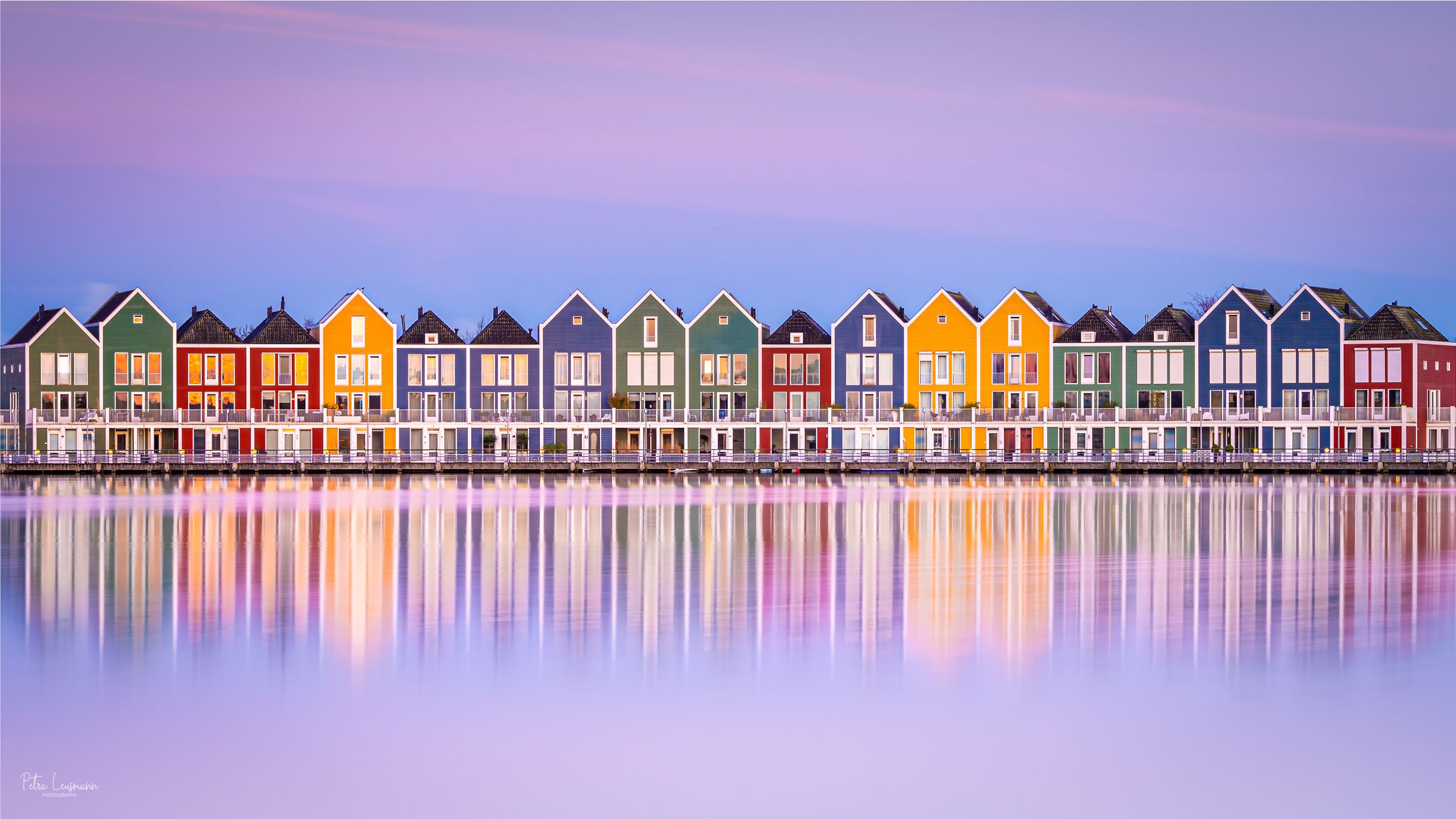 Houten rainbow houses, Netherlands