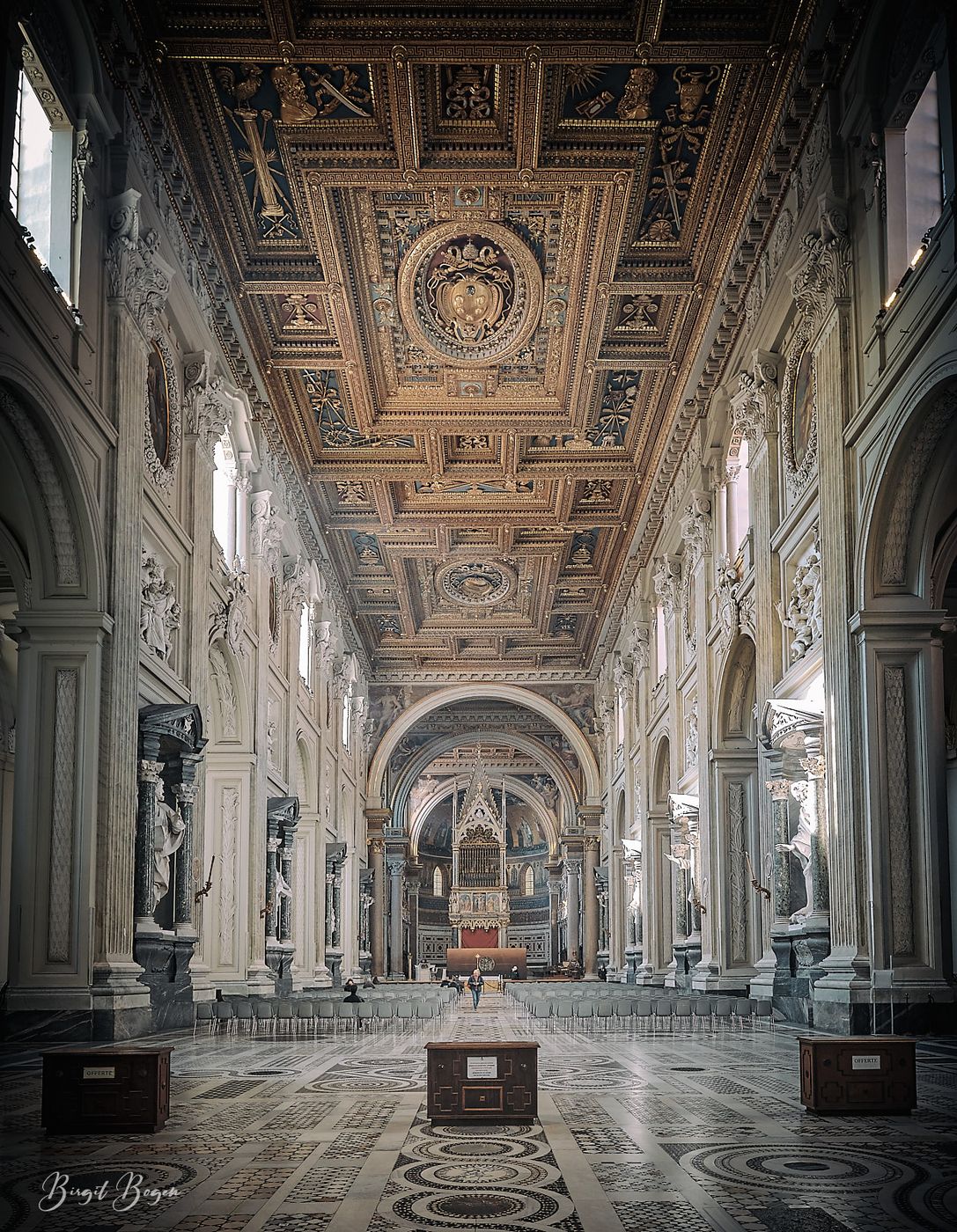 Inside Architecture of Basilica di San Giovanni in Laterano, Italy