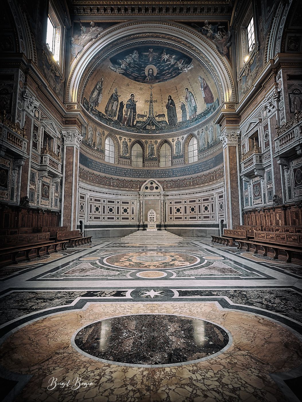 Inside Architecture of Basilica di San Giovanni in Laterano, Italy