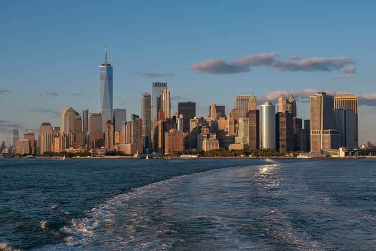 Lower Manhattan Skyline from the Staten Island ferry, New York City