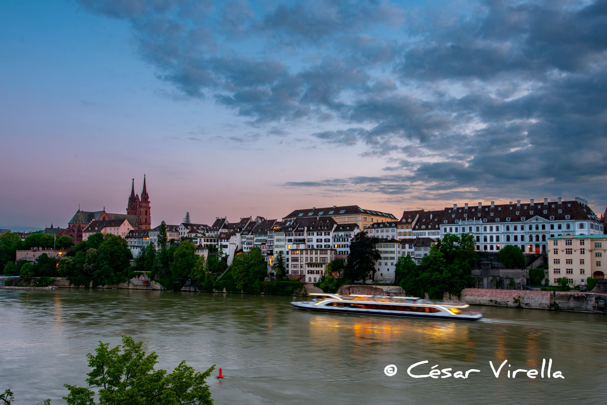 Old Town from Rhine River, Basel, Switzerland