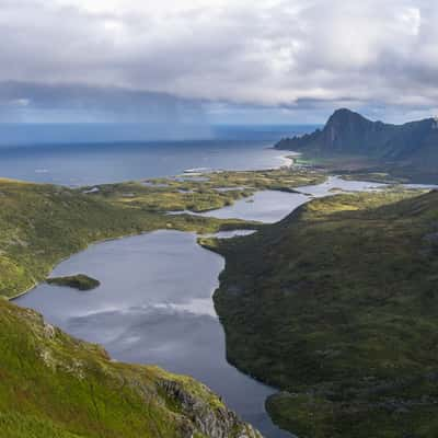 Panoramic view towards bleik, Norway