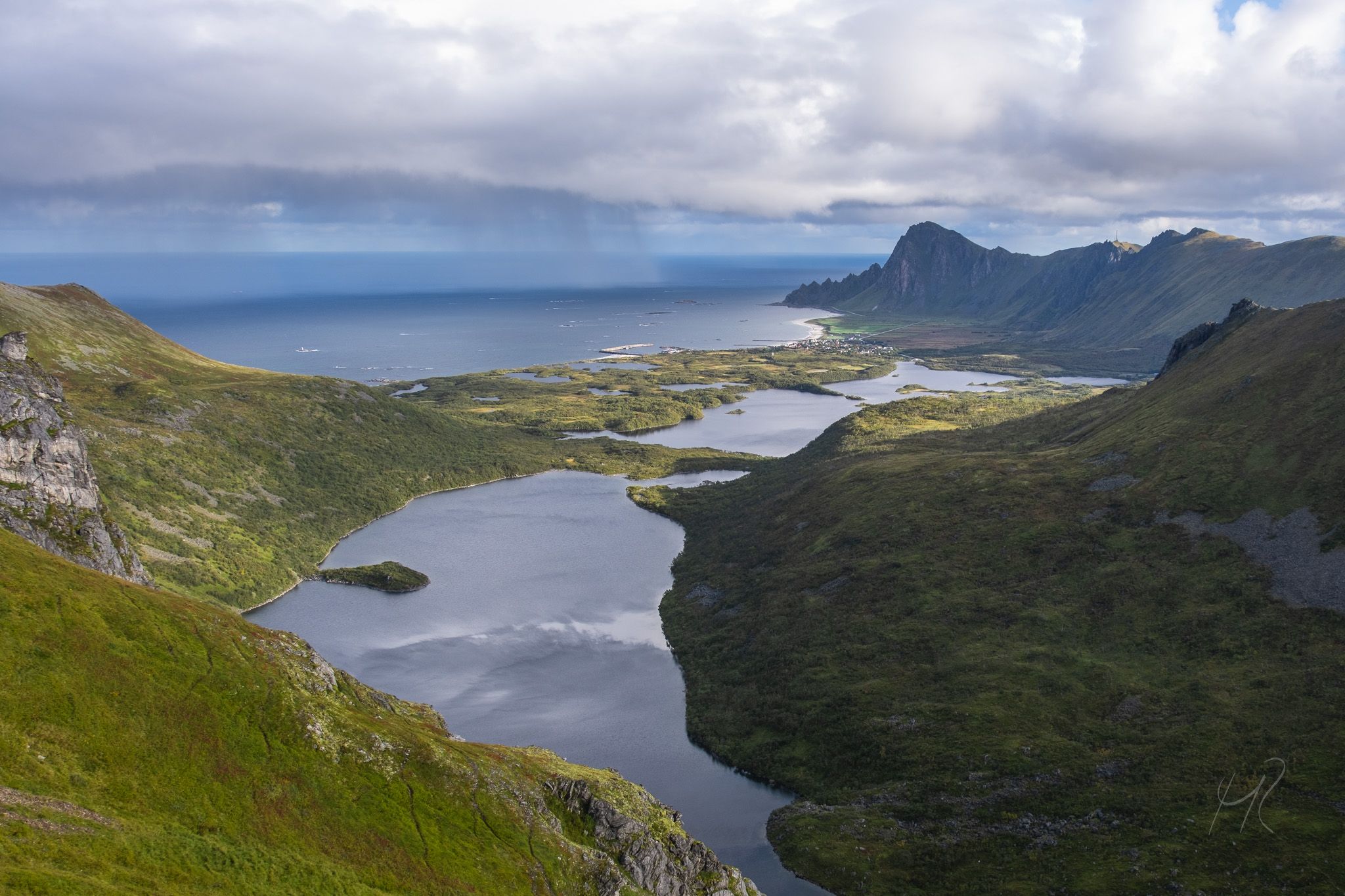 Panoramic view towards bleik, Norway
