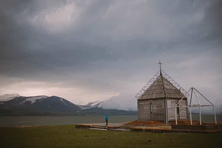 Monument at Paravani Lake, Poka, Samtskhe-Javakheti Region