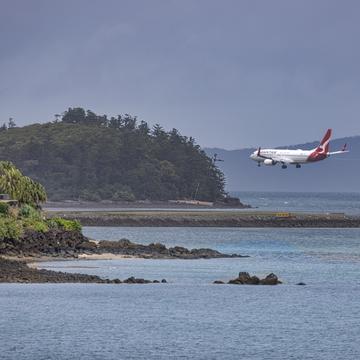 Plane Landing Hamilton Island, Queensland, Australia