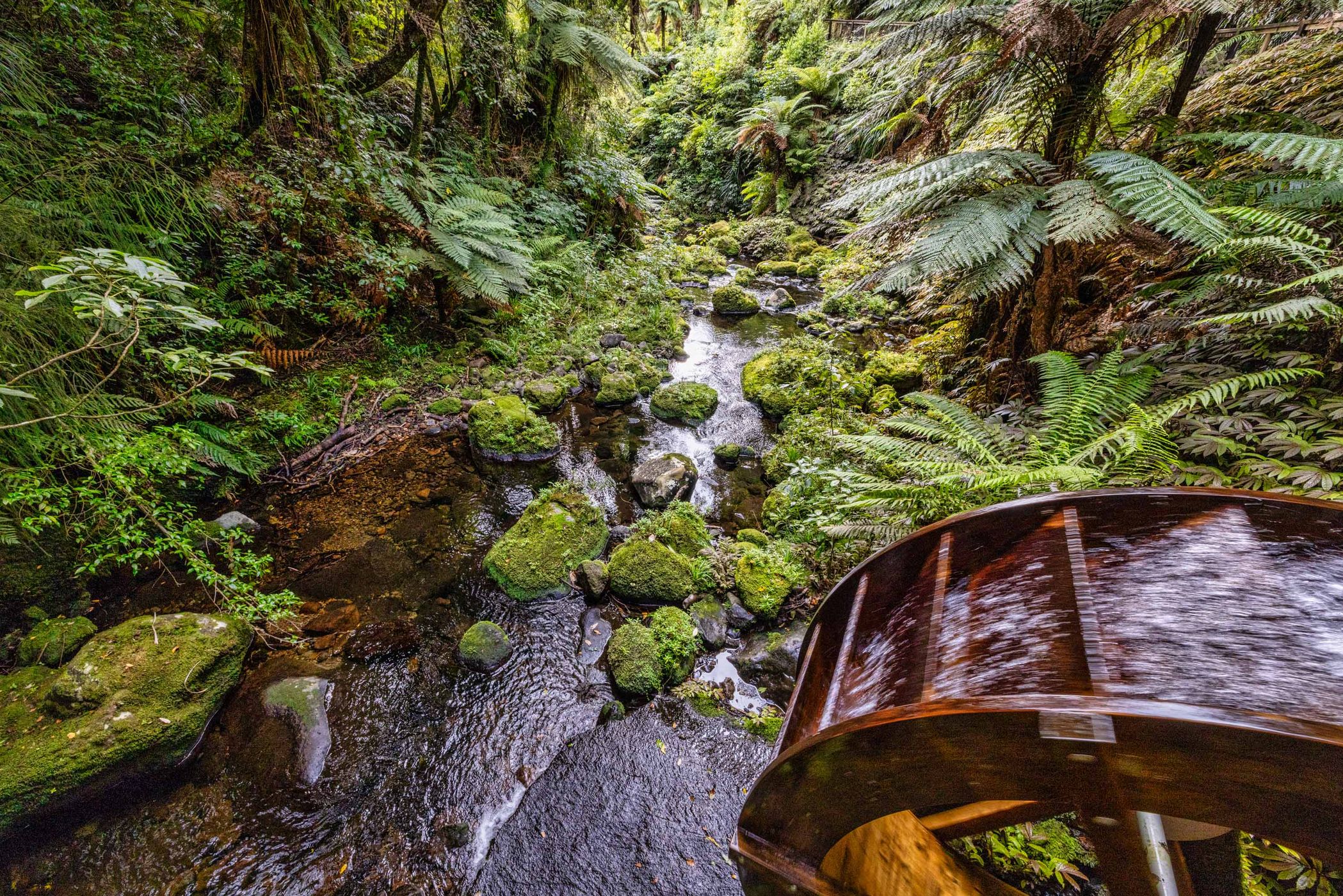 Watermill  Pukeiti Gardens, North Island, New Zealand