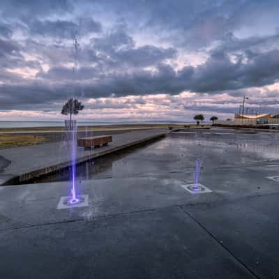 Coloured kids fountain, Napier, North Island, New Zealand