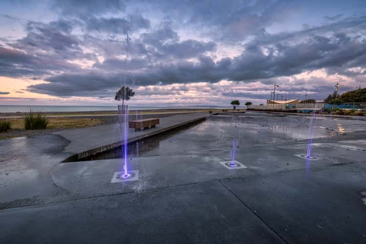 Coloured kids fountain, Napier, North Island