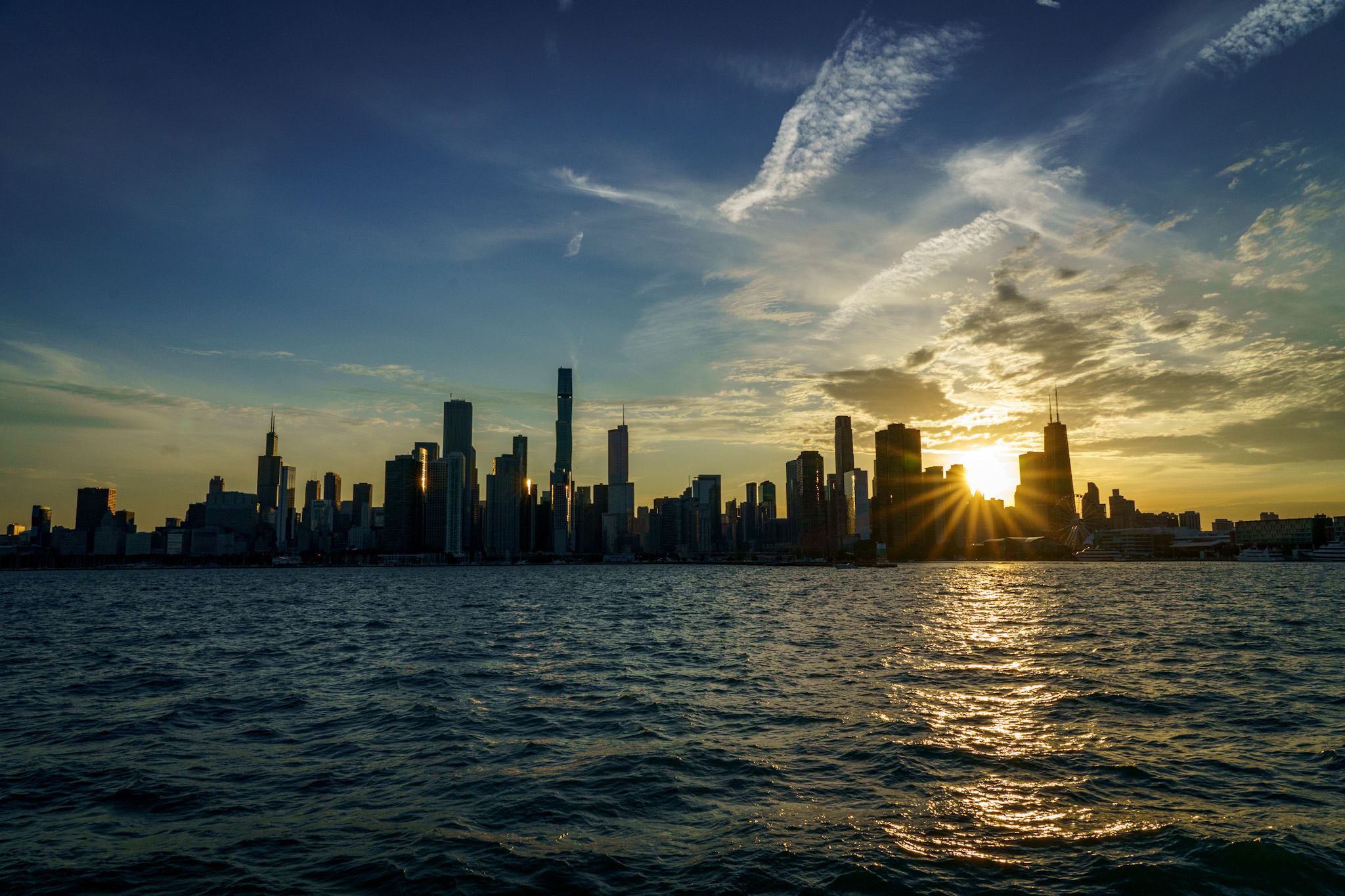 Downtown Chicago at Sunset, USA