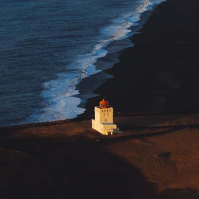 Dryhólaey Lighthouse View from distance, Iceland