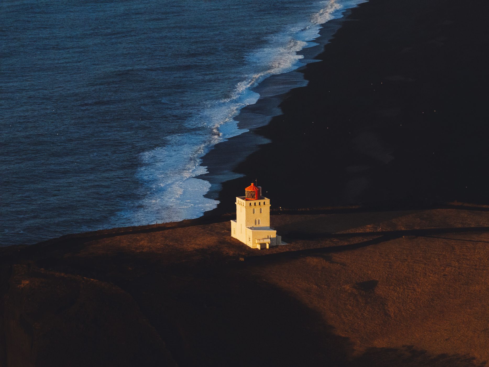 Dryhólaey Lighthouse View from distance, Iceland