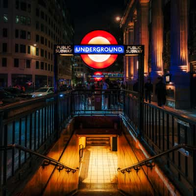 Entrance to the London Underground, United Kingdom