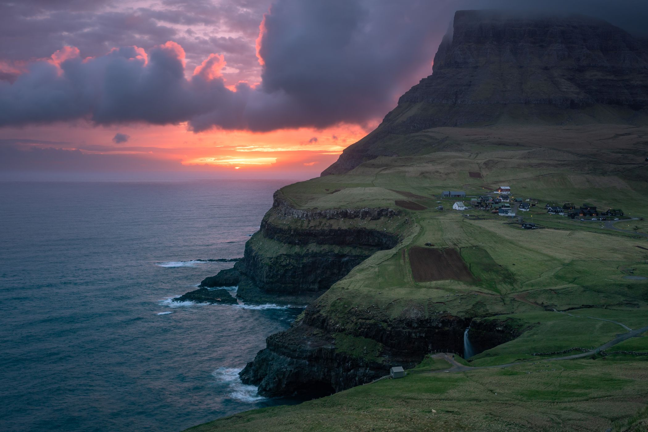 Gásadalur panoramic view, Faroe Islands