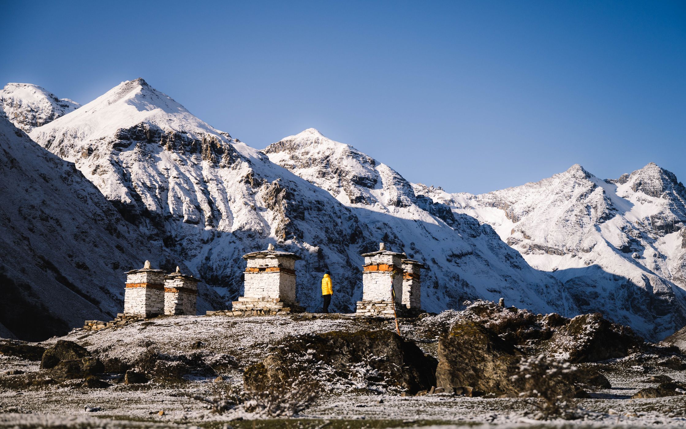 Jomolharo Basecamp, Stupas, Bhutan