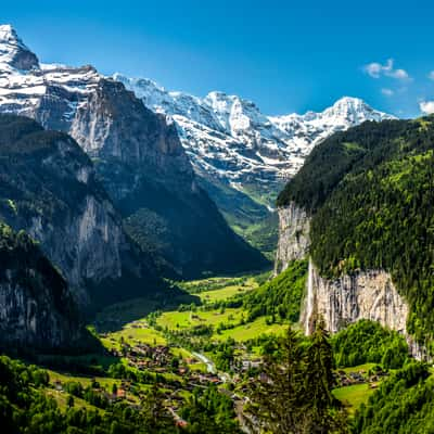 Lauterbrunnen Valley, Halfway Up, Switzerland