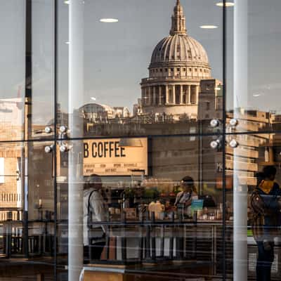 Mirror image of St. Paul's Cathedral, United Kingdom