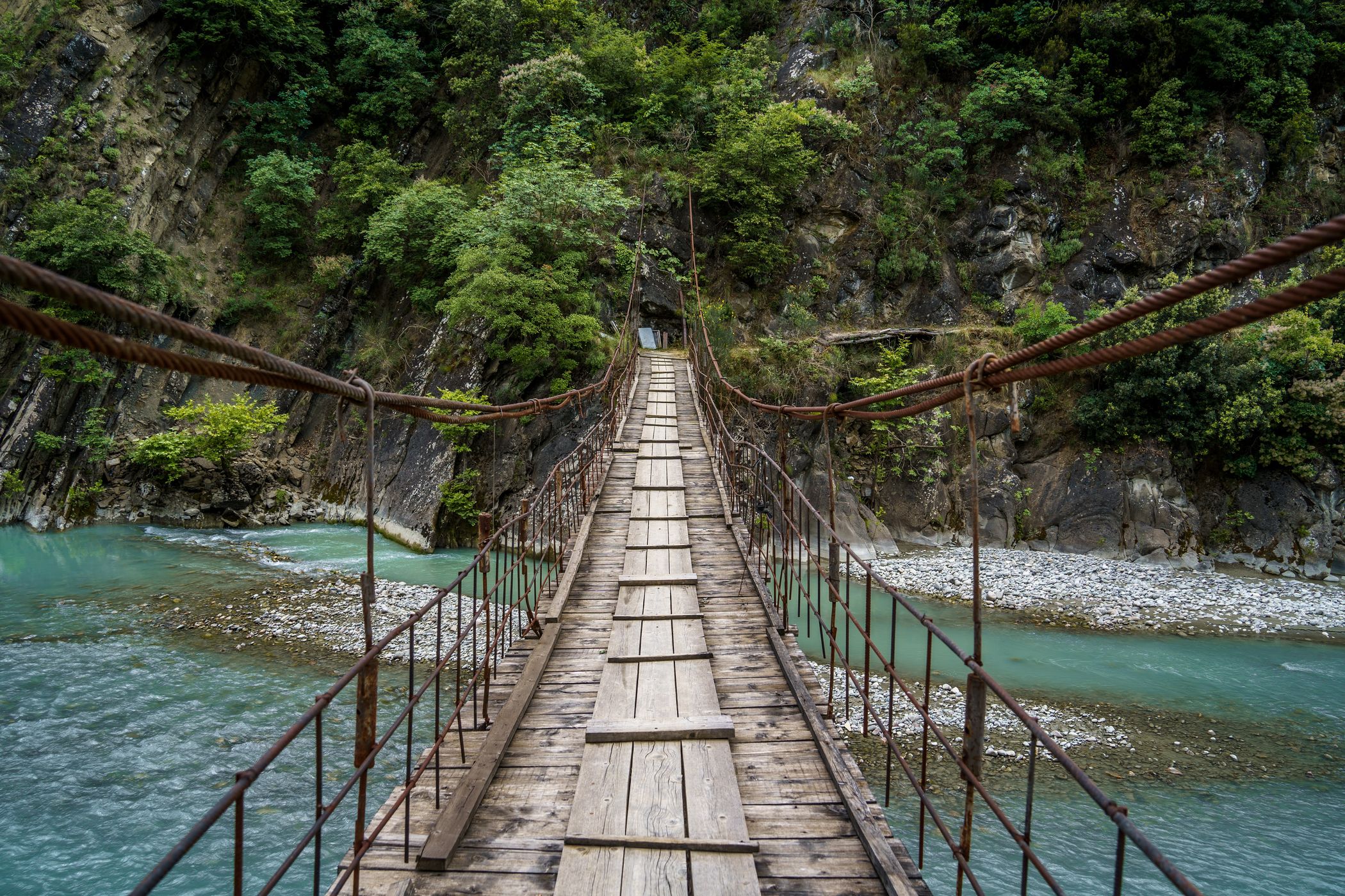 Osumi river suspension bridge, Albania