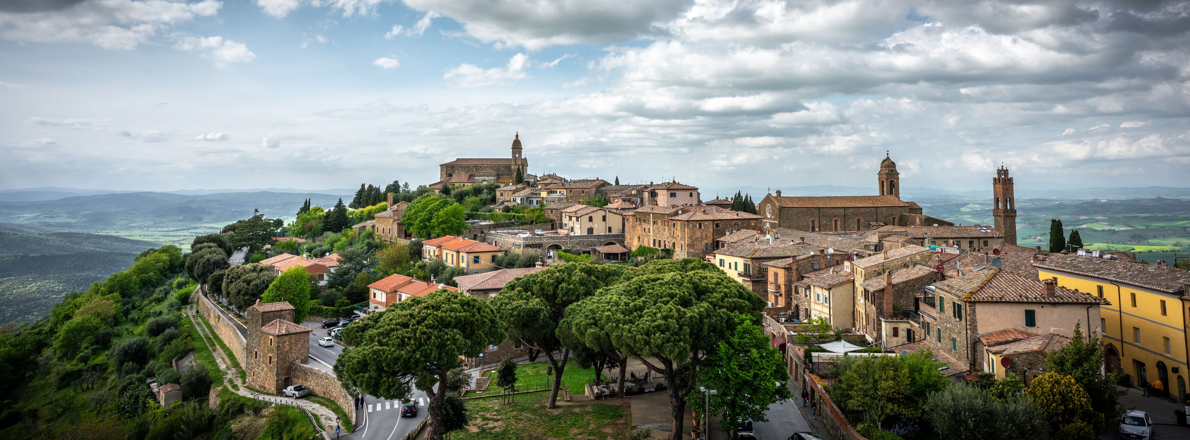 Panoramic view of Montalcino., Italy