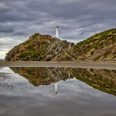 Reflection Castlepoint Lighthouse, Castlepoint ,North Island, New Zealand