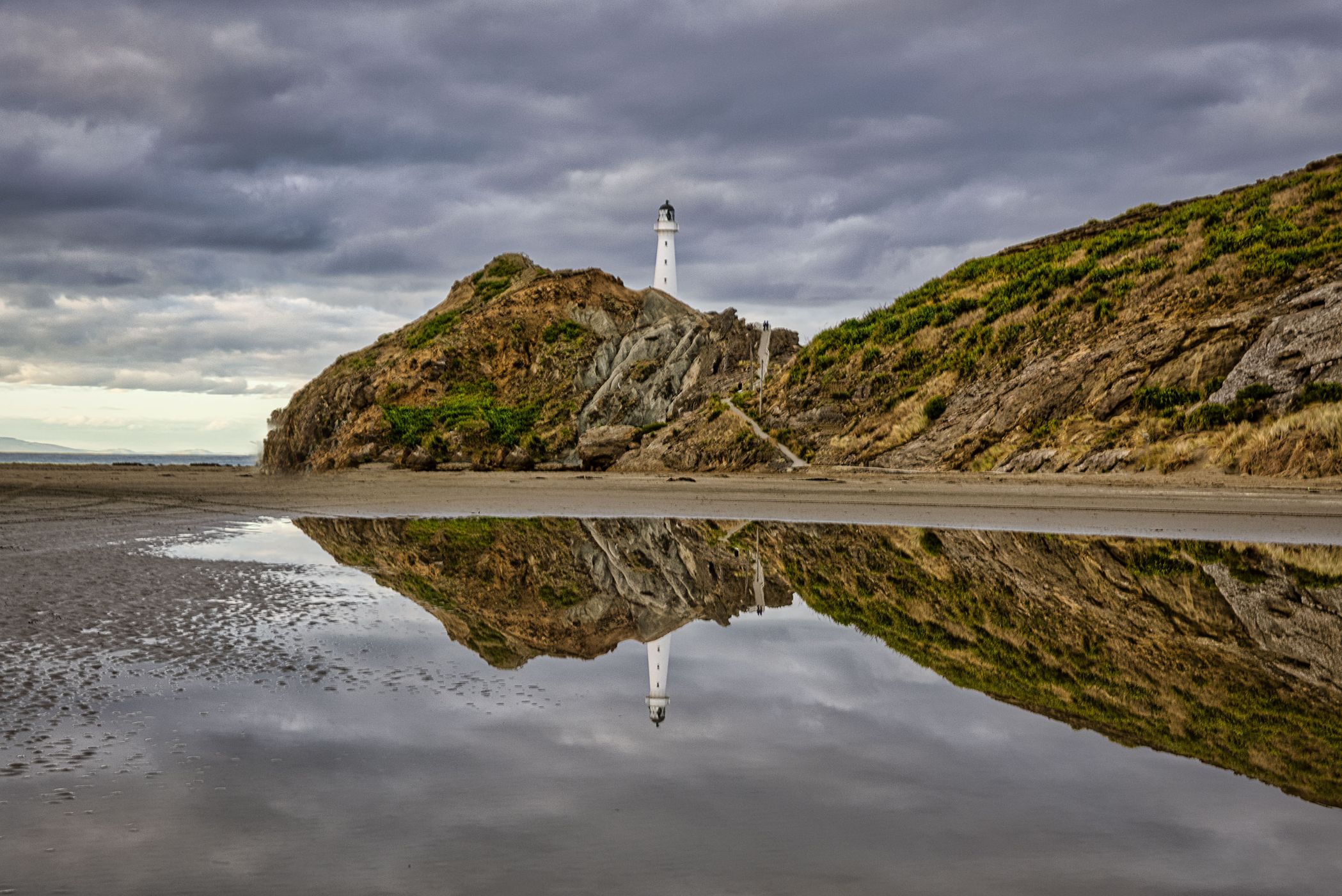 Reflection Castlepoint Lighthouse, Castlepoint ,North Island, New Zealand