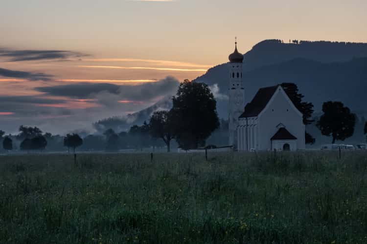 St. Coloman Church with Neuschwanstein, Bavaria