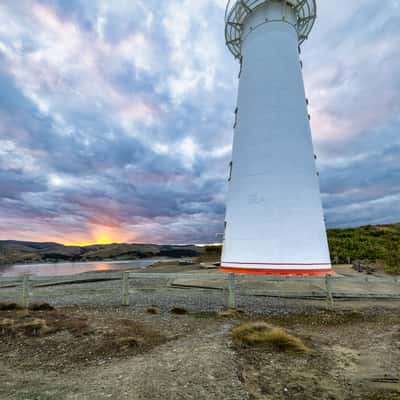 sunset Castlepoint Lighthouse, Castlepoint, North Island, New Zealand