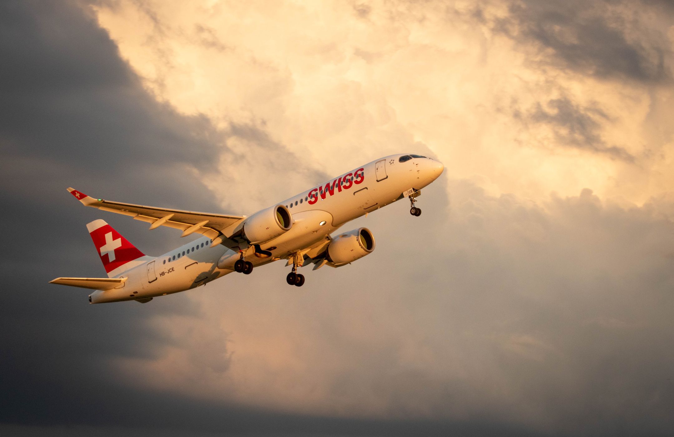 Anflug/Touchdown Piste 14, Switzerland